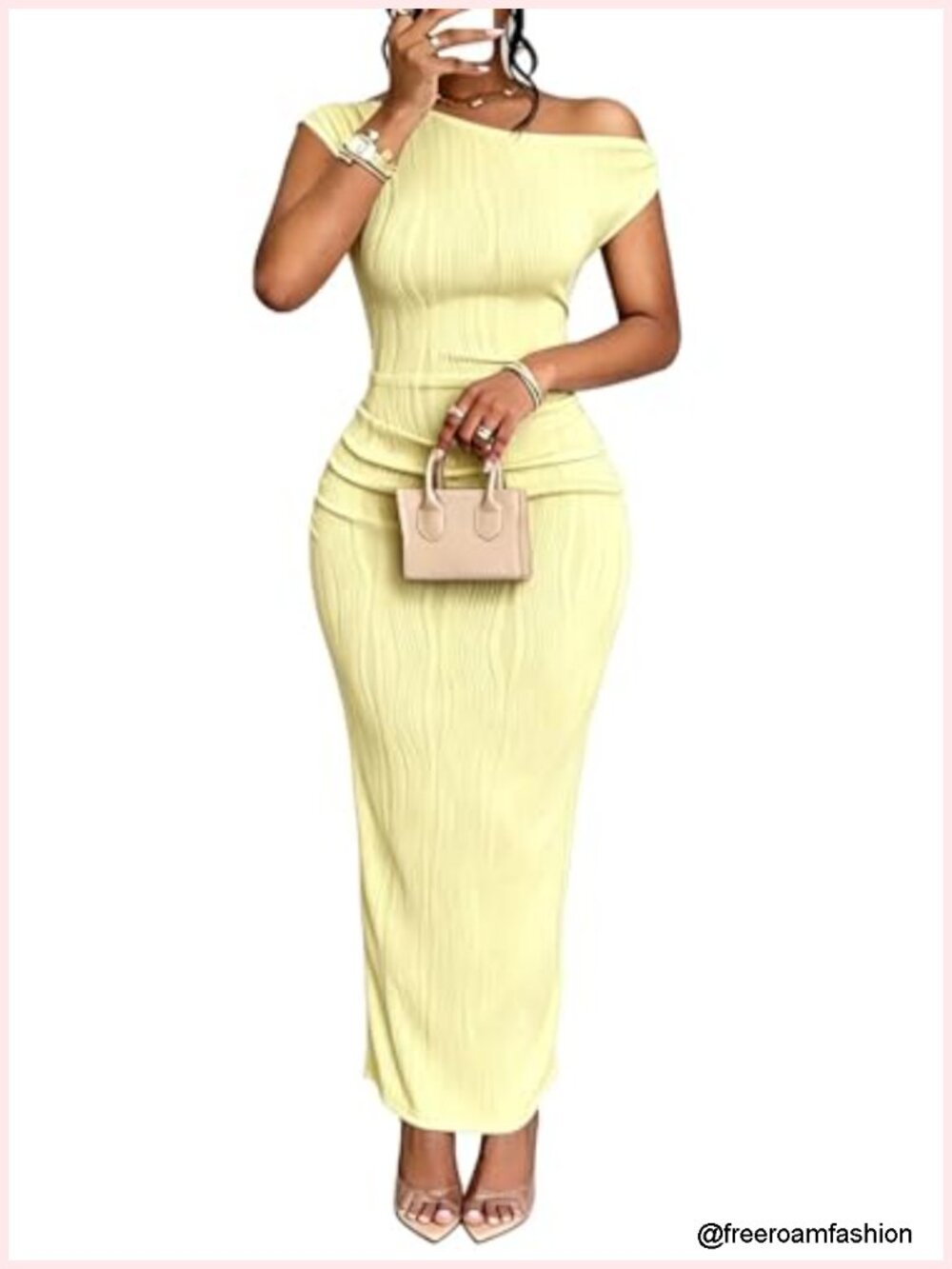 Women's Bodycon Maxi Dress Short Sleeve Crew Neck Party Club Dress